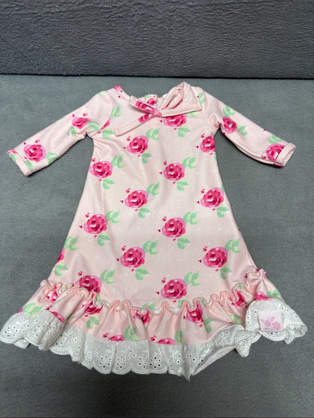 SweetHoney Pink Floral Ruffle Doll Nightdress